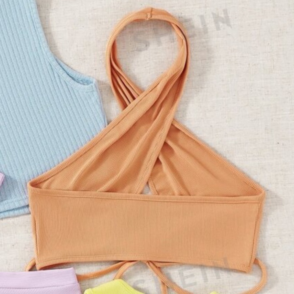 Orange Rib Knit Tank - Picture 2 of 2